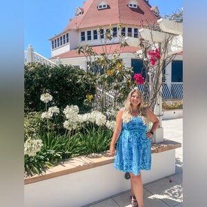 Rachel Zoe Blue & Teal Sundress with Beachy Design Size 14